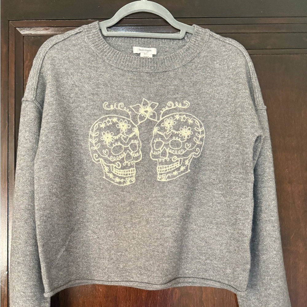 Haute Hippie Sweater with Skull Embroidery